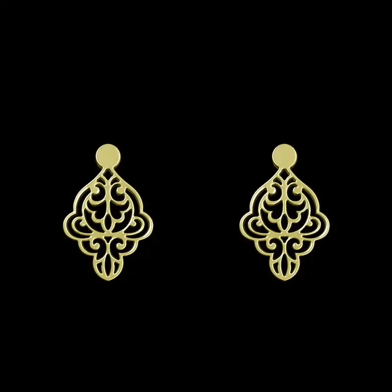گوشواره طلا 18 عیار زنانه مدوپد مدل هندسی کد GA1-15139
