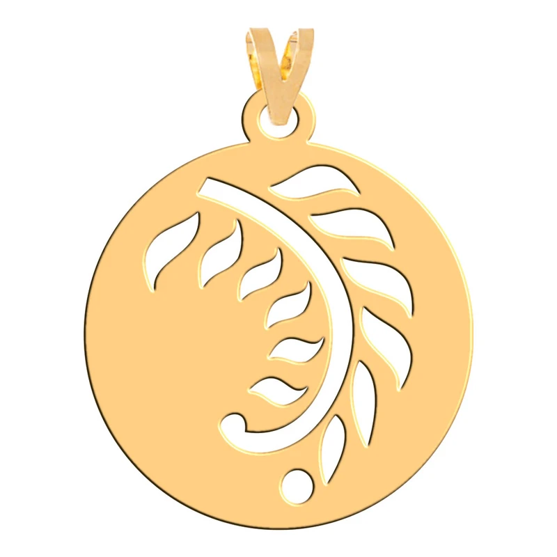 آویز گردنبند طلا 18 عیار زنانه فرشته مدل طرح برگ WNL-000223