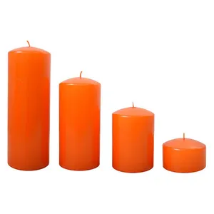 شمع مدل استوانه محدب بسته 4 عددی