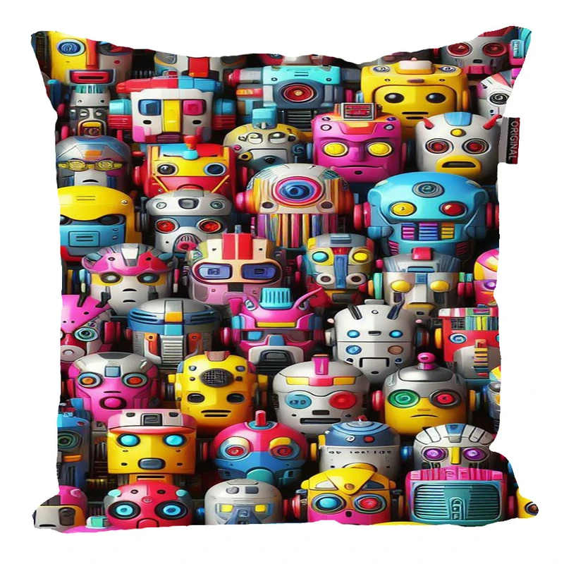 کوسن پاد آفرین مدل فانتزی طرح ربات رنگی کد P982