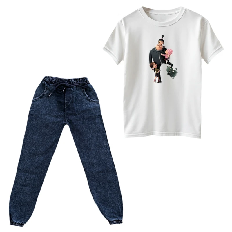 ست تی‌شرت و شلوار پسرانه مدل من نفرت انگیز رنگ سفید