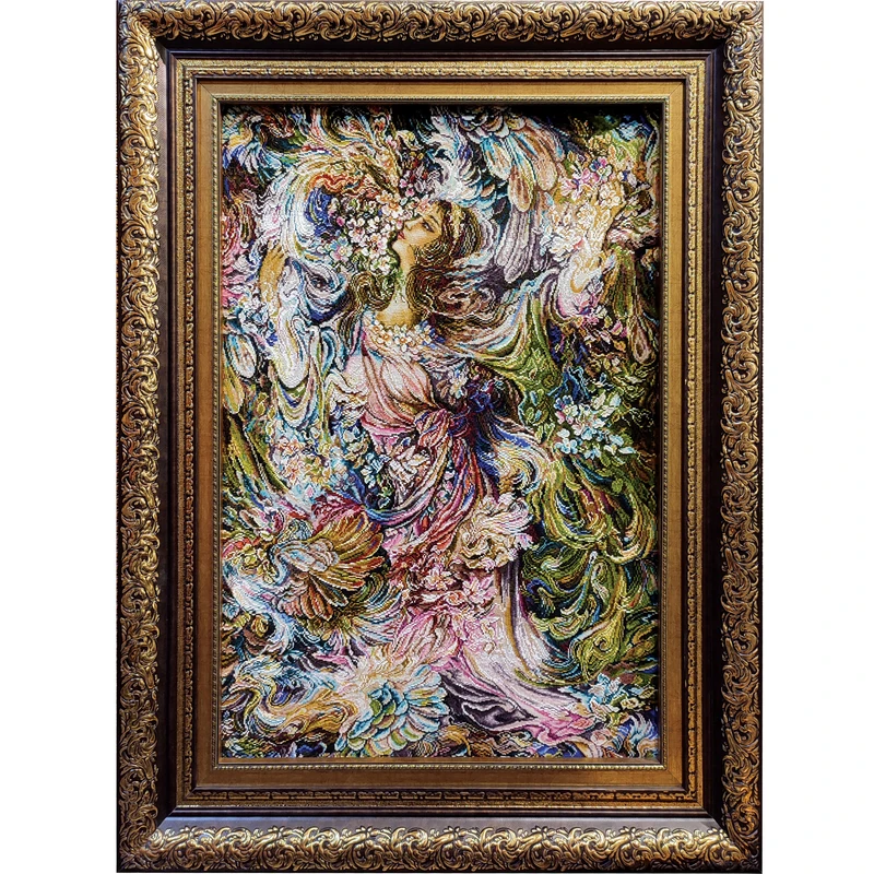 تابلو فرش دستبافت طرح بوی بهار مدل RAR52