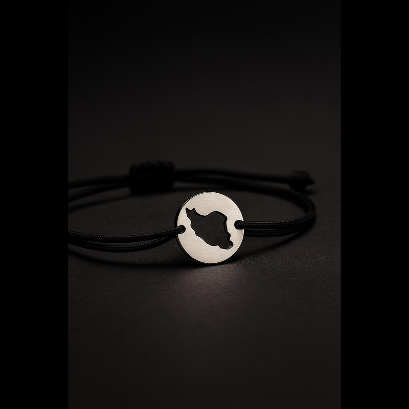 دستبند نقره مدل نقشه ایران کد 07