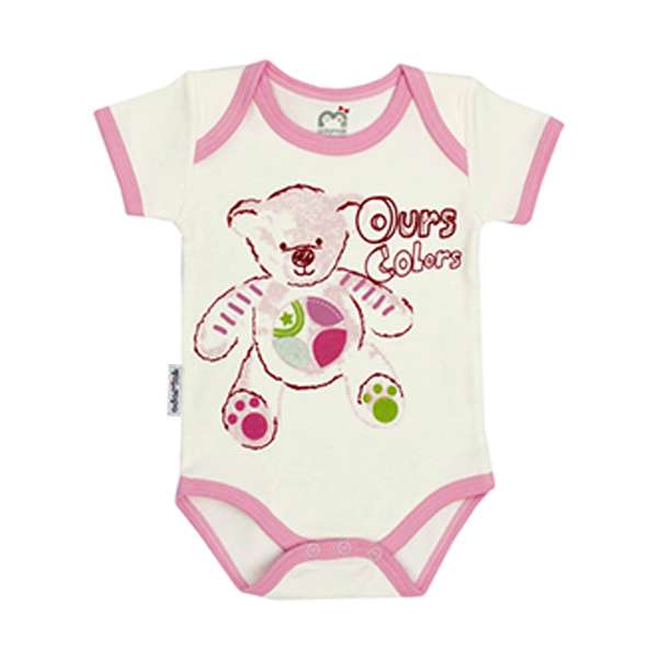 زیردکمه دار آستین کوتاه آدمک مدل تدی رنگ صورتی