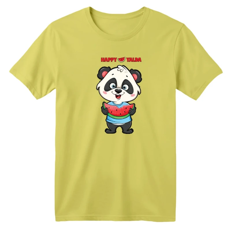 تی شرت آستین کوتاه بچگانه مدل پاندا هندوانه یلدایی کد 1