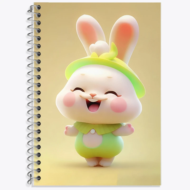 دفتر زبان 50 برگ خندالو مدل سه خط طرح خرگوش کیوت کد F5688