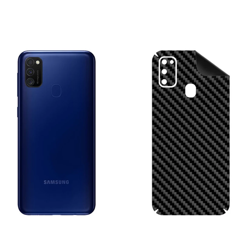برچسب پوششی بستور مدل BT-Fiber طرح فیبر کربن مناسب برای گوشی موبایل سامسونگ Galaxy M21