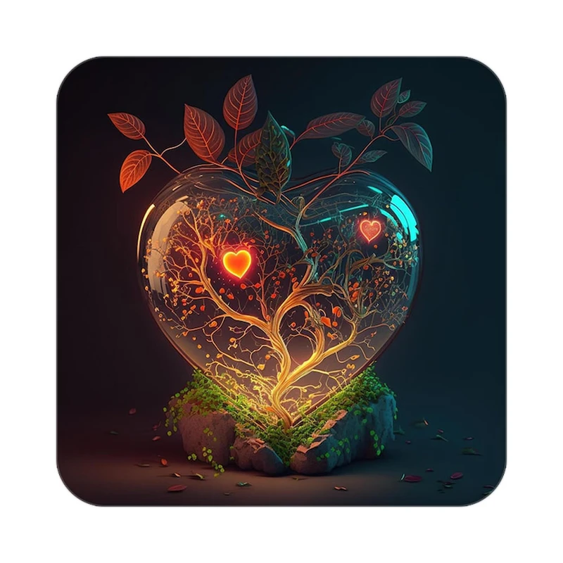 زیر لیوانی کاکتی مدل عاشقانه کد mp13959