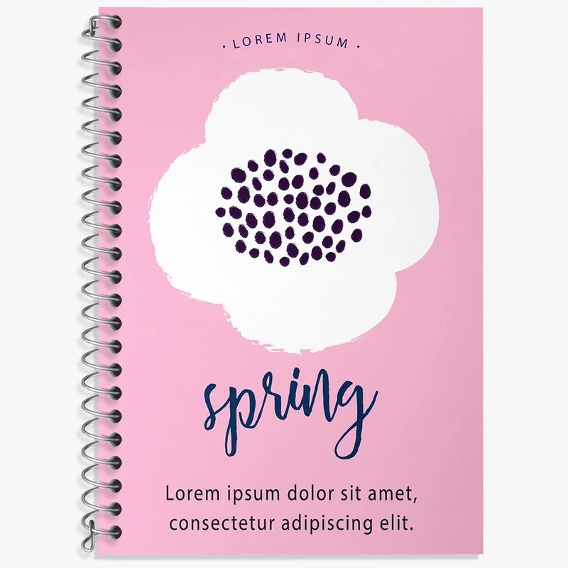 دفتر زبان 50 برگ خندالو مدل دو خط طرح مینیمال بهار کد N102