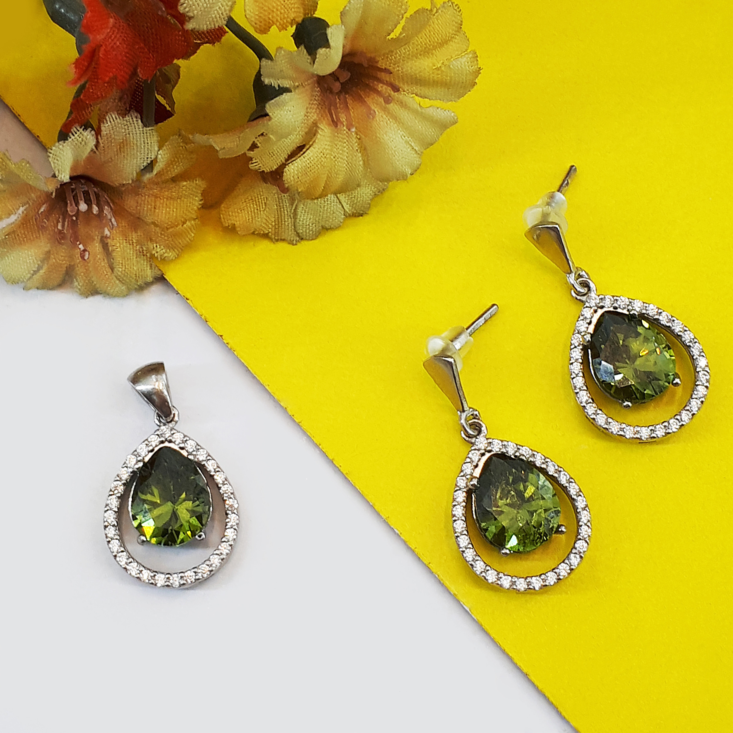 نیم ست نقره زنانه مدل zock-100191