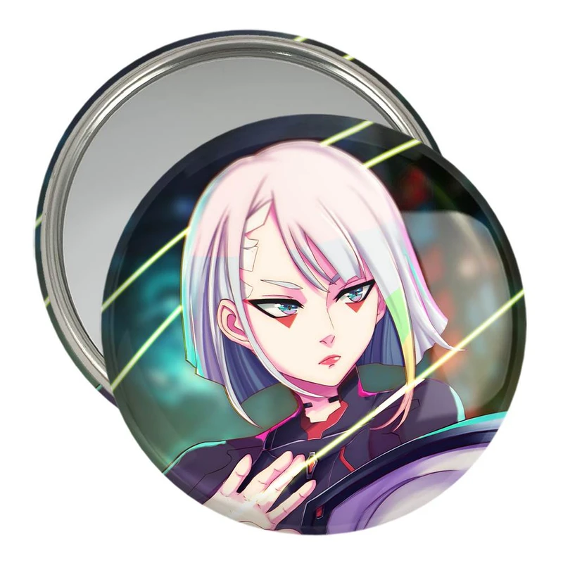 آینه جیبی خندالو مدل لوسی انیمه سایبر بانک Cyberpunk  کد 22458