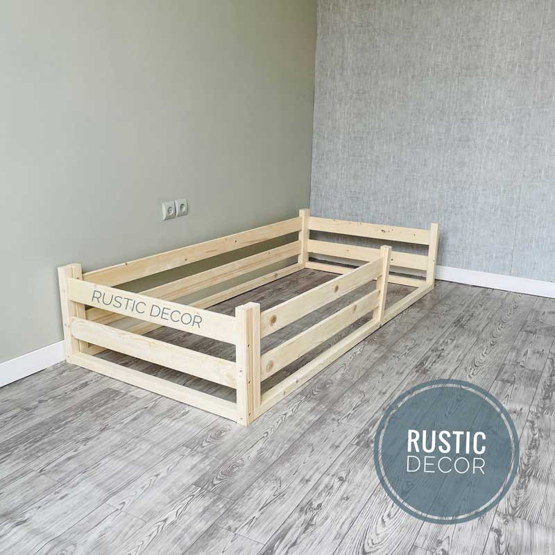 تخت خواب یک نفره روستیک دکور مدل Hj200 سایز 90x190 سانتی متر
