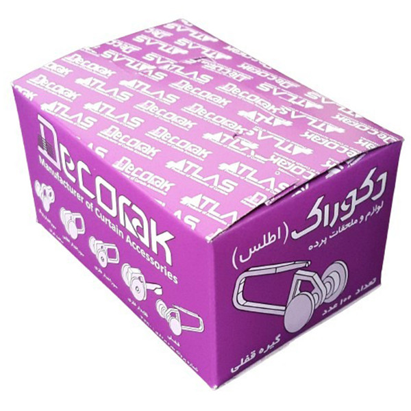 گیره پرده اطلس مدل قفلی بسته 100 عددی