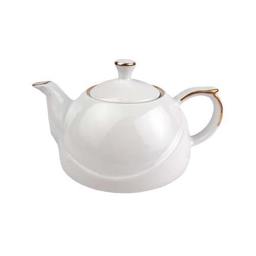 قوری لوریان چینی مدل بهار ساده خط طلا کد 701