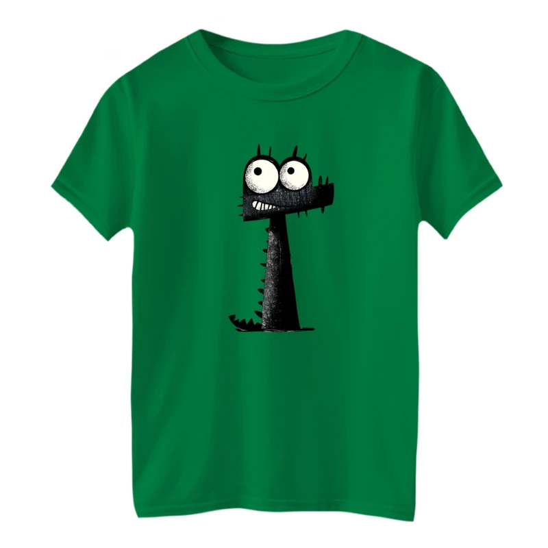 تی شرت آستین کوتاه بچگانه مدل دایناسور سیاه