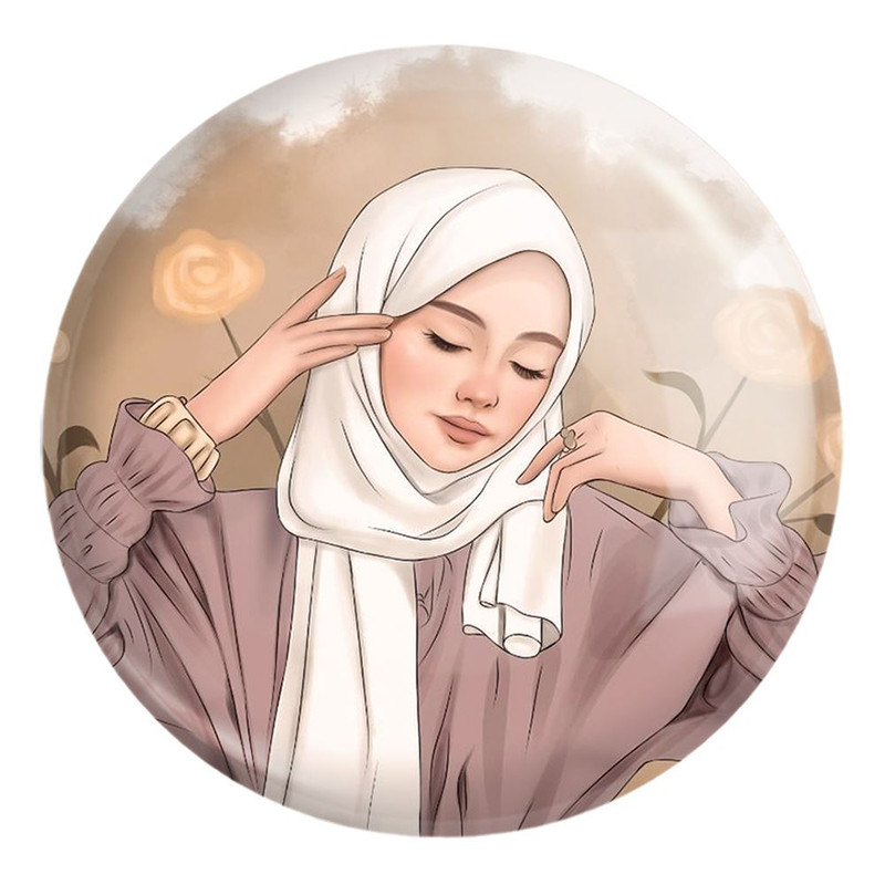 پیکسل خندالو طرح دخترانه باحجاب کد 26012 مدل بزرگ