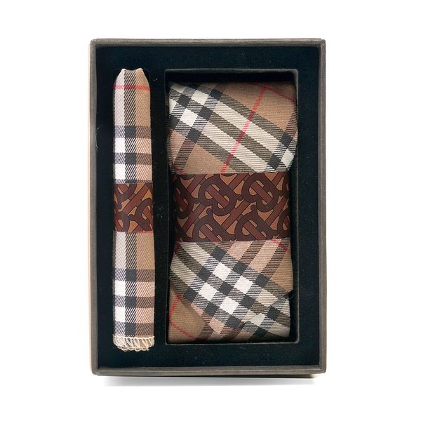 ست کراوات و دستمال جیب مردانه بربری مدل 80138182