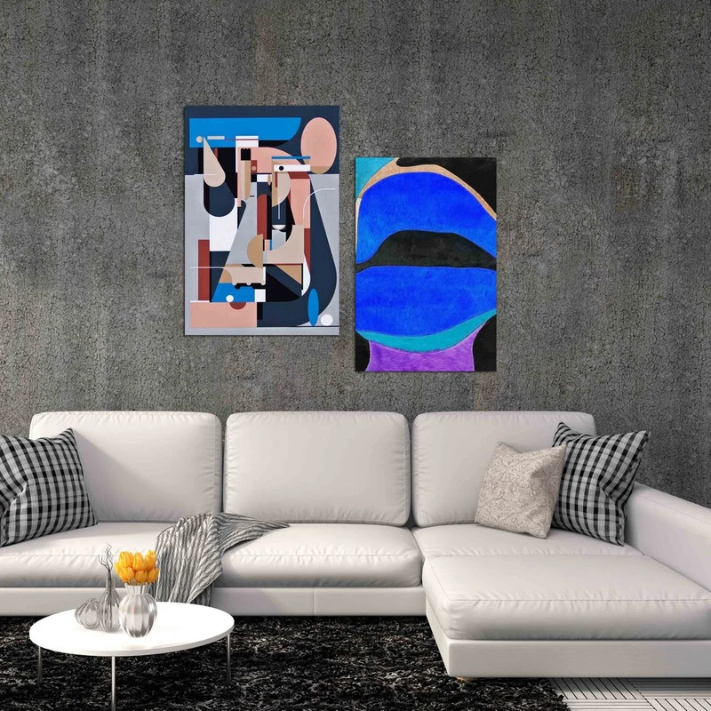 تابلو شاسی بکلیت طرح نقاشی مدرن مدل SH-442 مجموعه 2 عددی