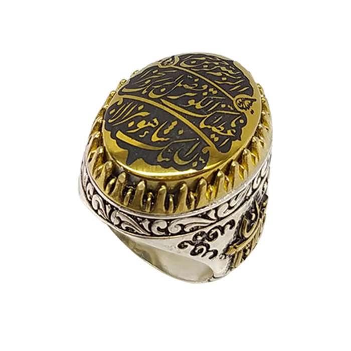 انگشتر نقره مردانه مدل حدید خطی کد 5315