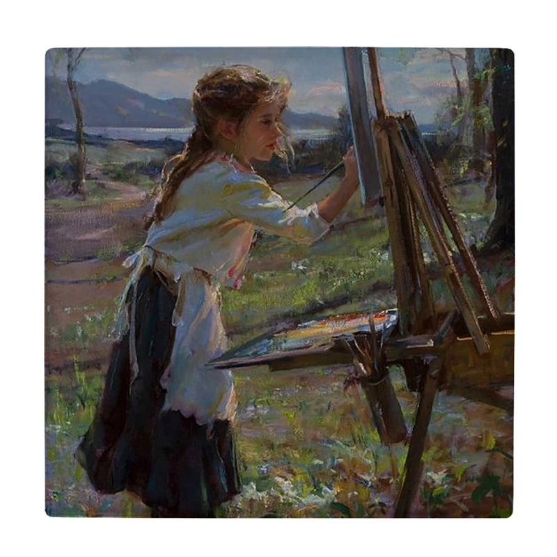 زیر لیوانی  طرح دختر بچه نقاش کد    5989921_4954