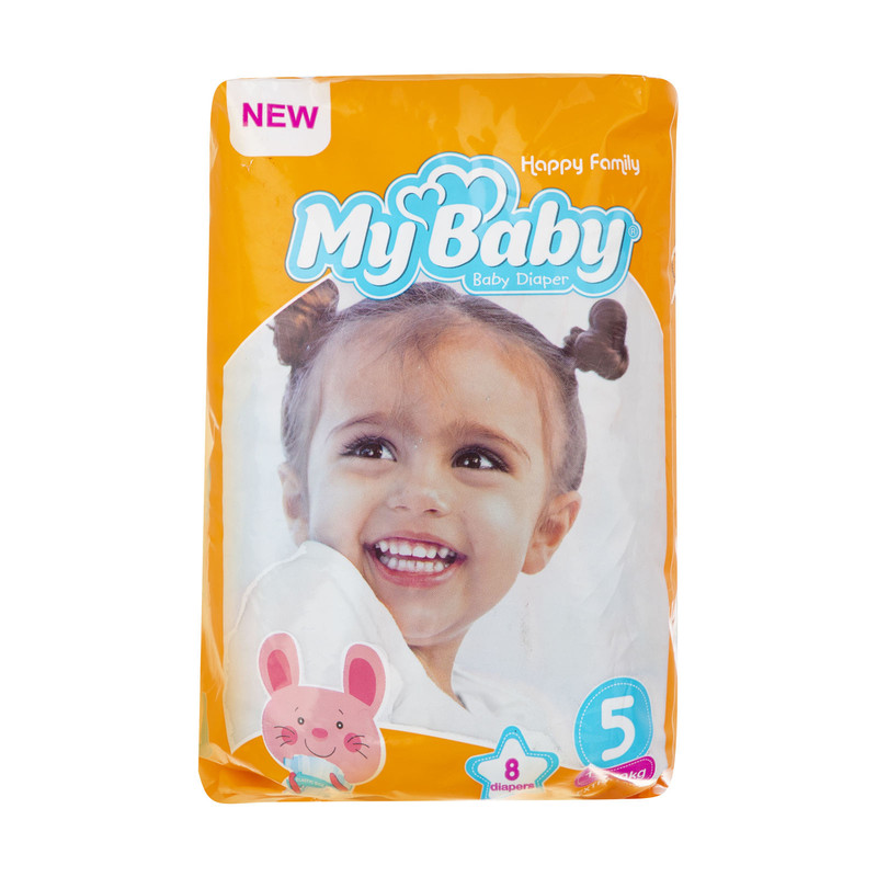 پوشک کودک مای بیبی مدل خانواده شاد بسته 8 عددی مجموعه 10 عددی