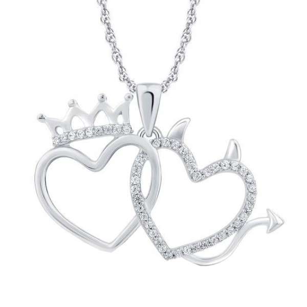 گردنبند نقره زنانه قیراط طرح قلب کد GH4200