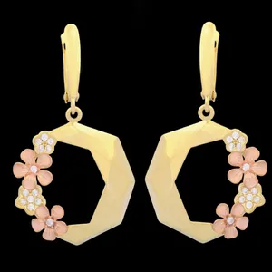 گوشواره طلا 18 عیار زنانه طلای مستجابی مدل ورسای  کد 75