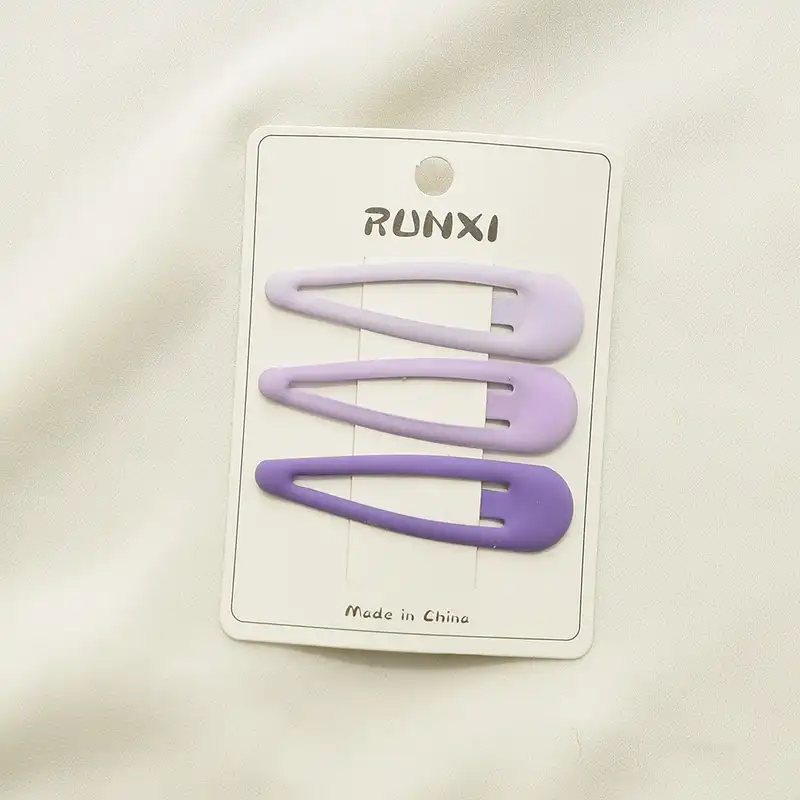 گیره مو زنانه مدل تق تقی بادامی شمعی مات کد B