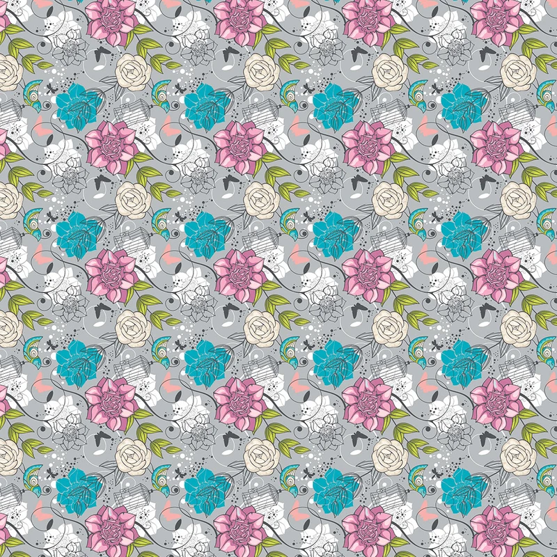 کاغذ کادو طرح گل رز رنگی کد247 بسته 25 عددی