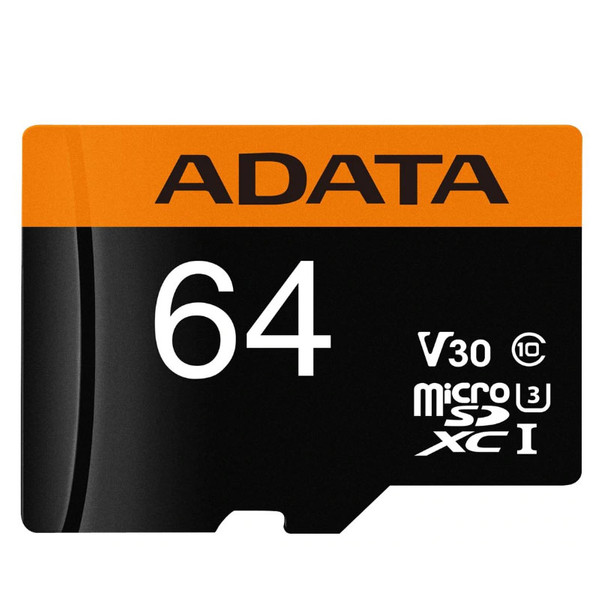 کارت حافظه microSDXC ای دیتا مدل Premier Pro کلاس V30 استاندارد UHS-I U3 سرعت 95MBps ظرفیت 64 گیگابایت به همراه آداپتور SD