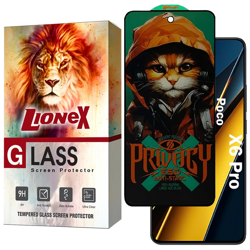 محافظ صفحه نمایش لایونکس مدل CATPRVL مناسب برای گوشی موبایل شیائومی Poco X6 Pro