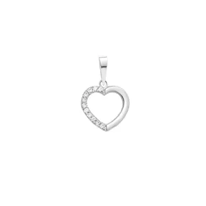 آویز گردنبند طلا 18 عیار زنانه ماوی گالری مدل قلب نیم نگین صدف