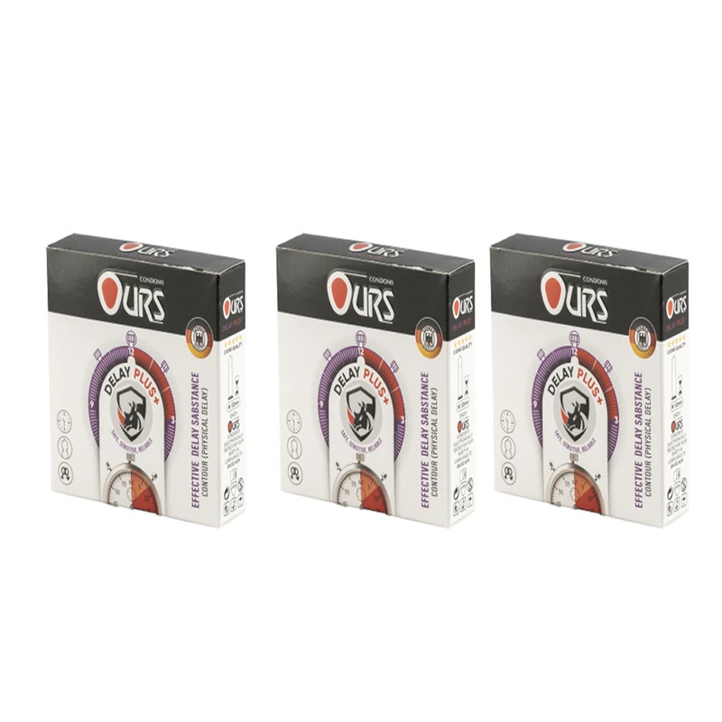 کاندوم تاخیری اورز مدل DELAY PLUS سه بسته 3 عددی