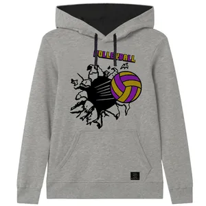 هودی دخترانه 27 مدل والیبال کد V61 رنگ طوسی