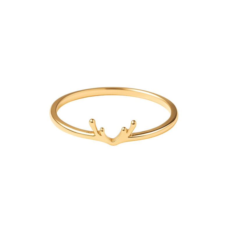 انگشتر طلا 18 عیار زنانه طلای صداقت مدل شاخ گوزن سایز 53