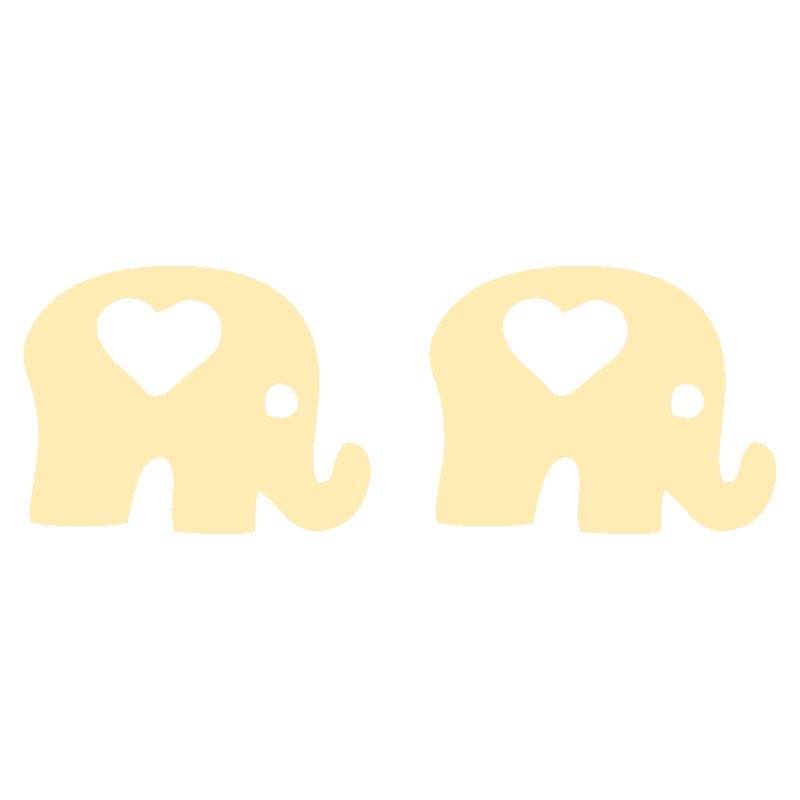 گوشواره طلا 18 عیار زنانه کرابو طرح فیل و قلب مدل Kr5305 - - 1