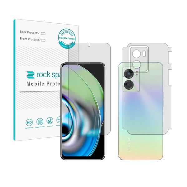 محافظ صفحه نمایش شفاف راک اسپیس مدل HyGEL مناسب برای گوشی موبایل ریلمی V23 به همراه محافظ پشت گوشی