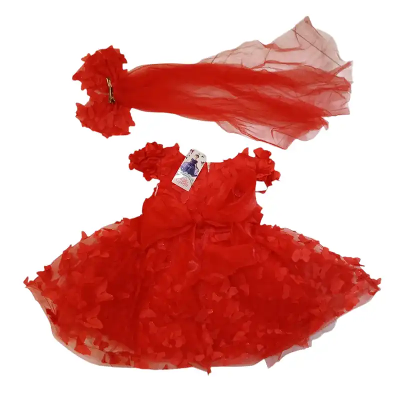 ست پیراهن و گیره مو دخترانه مدل عروس کد 21