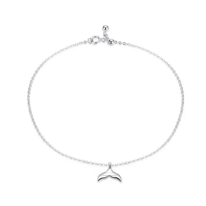 پابند نقره زنانه مدل دم وال