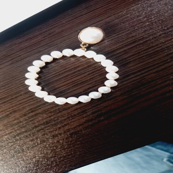 گوشواره زنانه مدل حلقه مرواریدی کد 50