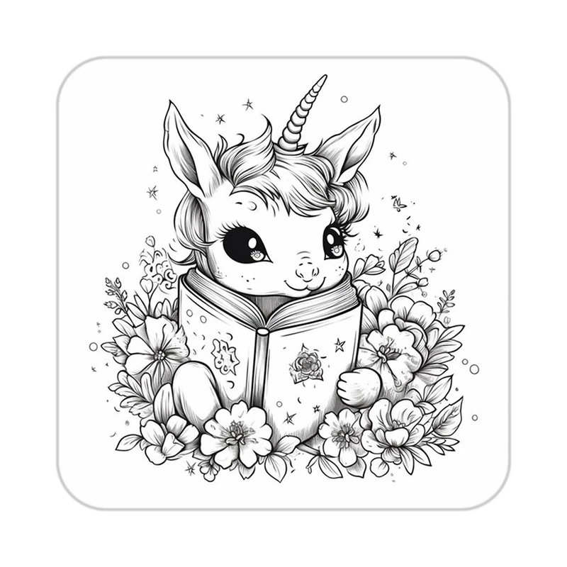 زیر لیوانی کاکتی طرح اسب تک شاخ و یونیکورن مدل mp29393