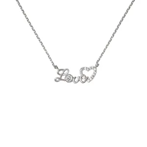 گردنبند نقره زنانه طرح love و قلب مدل s17