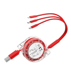 کابل تبدیل usb به microusb /usb-c/لایتنینگ مدل Q8A طول 1 متر