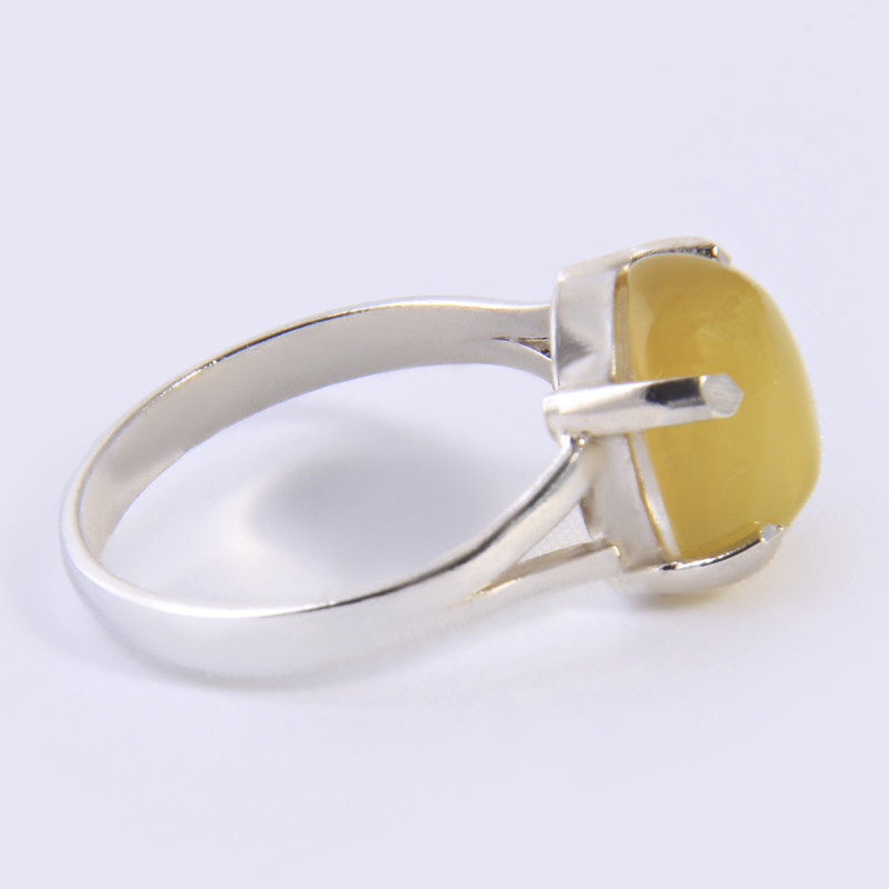 انگشتر نقره زنانه بازرگانی میلادی مدل سنگ عقیق شرف الشمس رکاب سیلندری کد AW_074