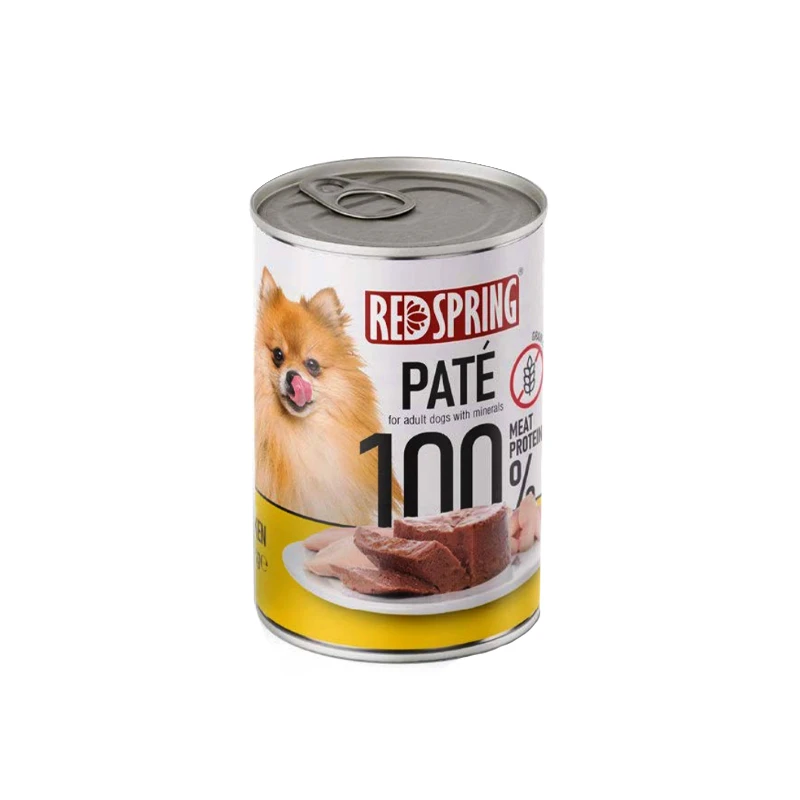 کنسرو غذای سگ رداسپرینگ مدل پته طعم مرغ خالص وزن 400 گرم