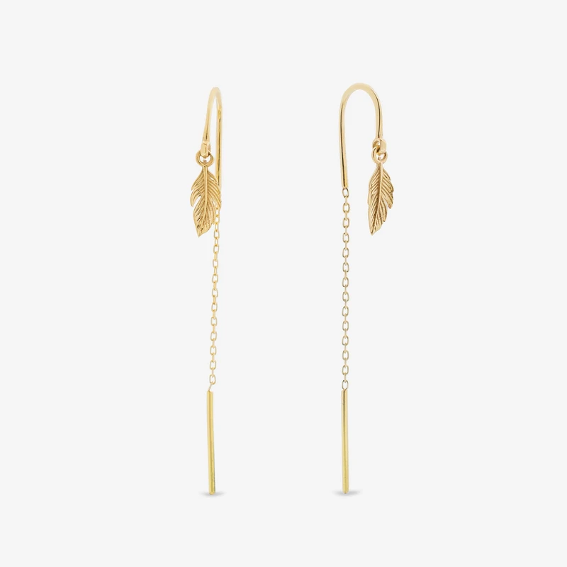 گوشواره بخیه‌ای طلا 18 عیار زنانه جواهری راز مدل 2412-42