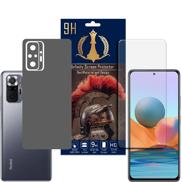 برچسب پوششی اینفینیتی مدل PRO MAX مناسب برای گوشی موبایل شیائومی REDMI NOTE 10 PRO به همراه محافظ صفحه نمایش