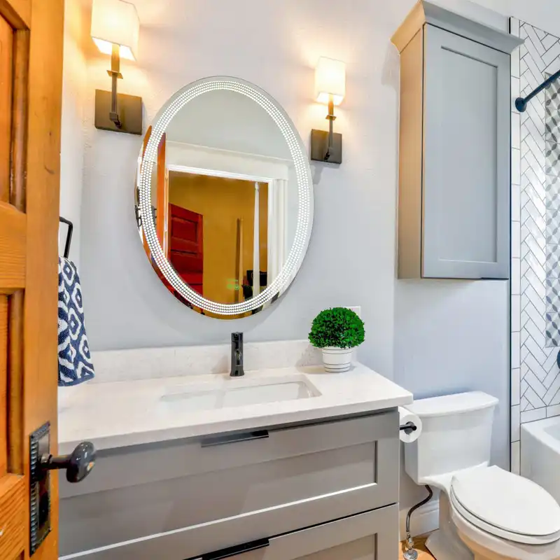 آینه سرویس بهداشتی گلسموند مدل بیضی هوشمند ضد بخار کد SLW-SM