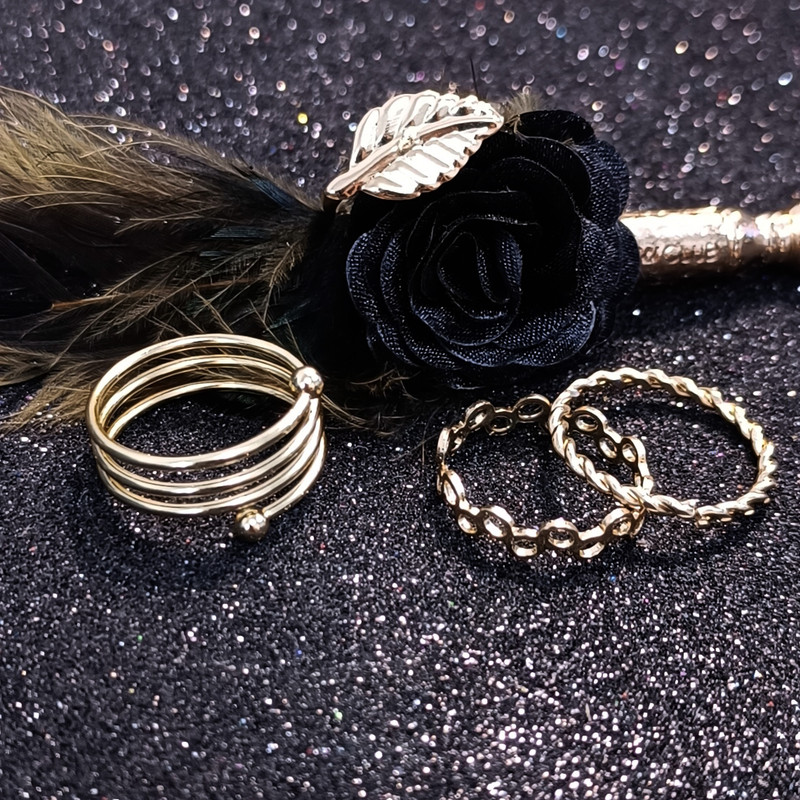 انگشتر زنانه کد RKH_1719 مجموعه 4 عددی