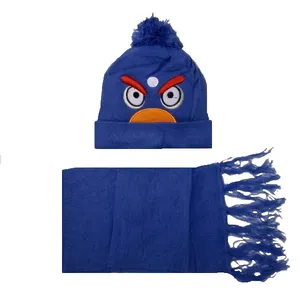 ست کلاه و شال گردن بافتنی بچگانه مدل عروسکی